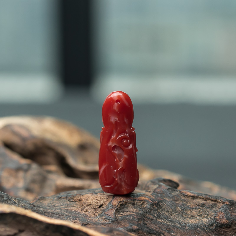 天然日本珊瑚观音吊坠-红掌柜