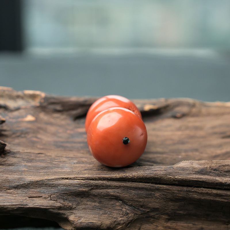 MOMO珊瑚鼓珠（两件）-红掌柜