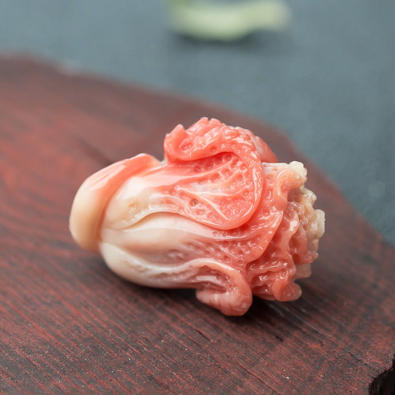 台湾珊瑚白菜吊坠-红掌柜