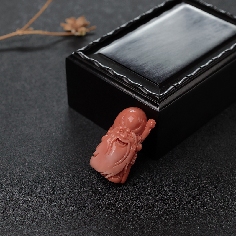 MOMO珊瑚寿公吊坠-红掌柜