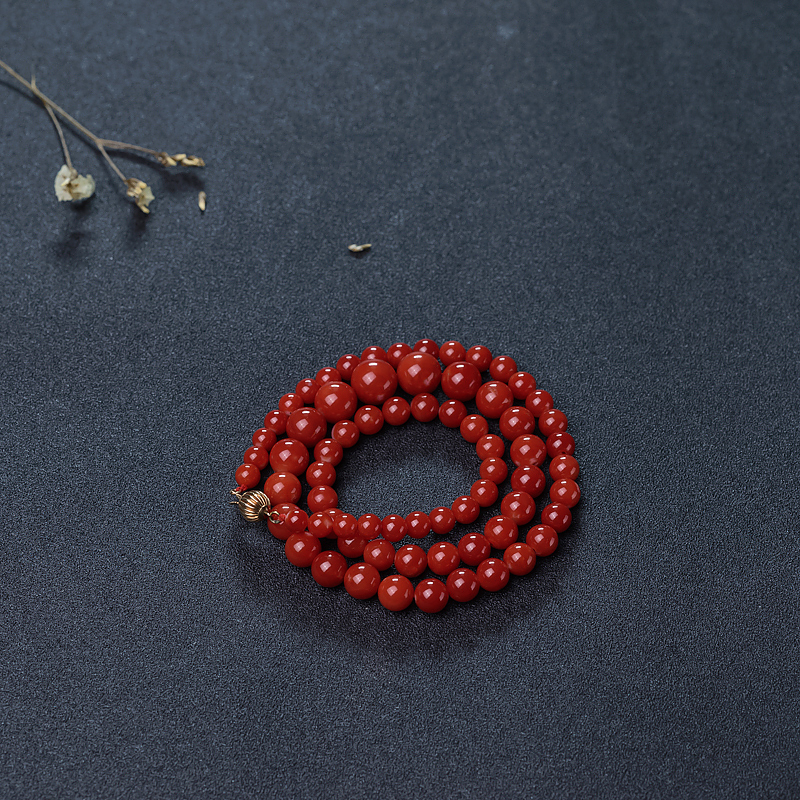 日本天然阿卡珊瑚塔链-红掌柜