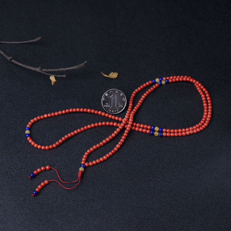 天然沙丁珊瑚珠链-红掌柜