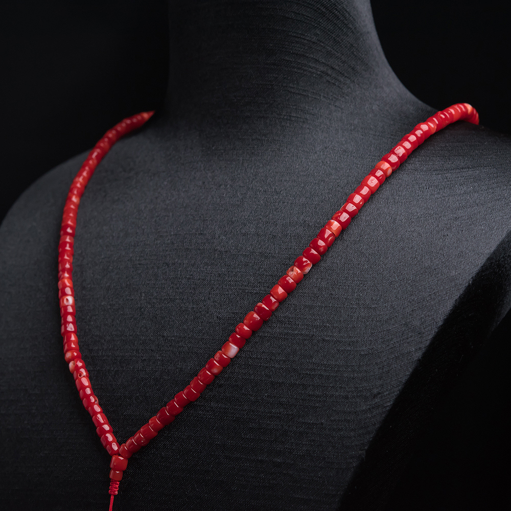 天然阿卡红珊瑚桶珠佛珠-红掌柜