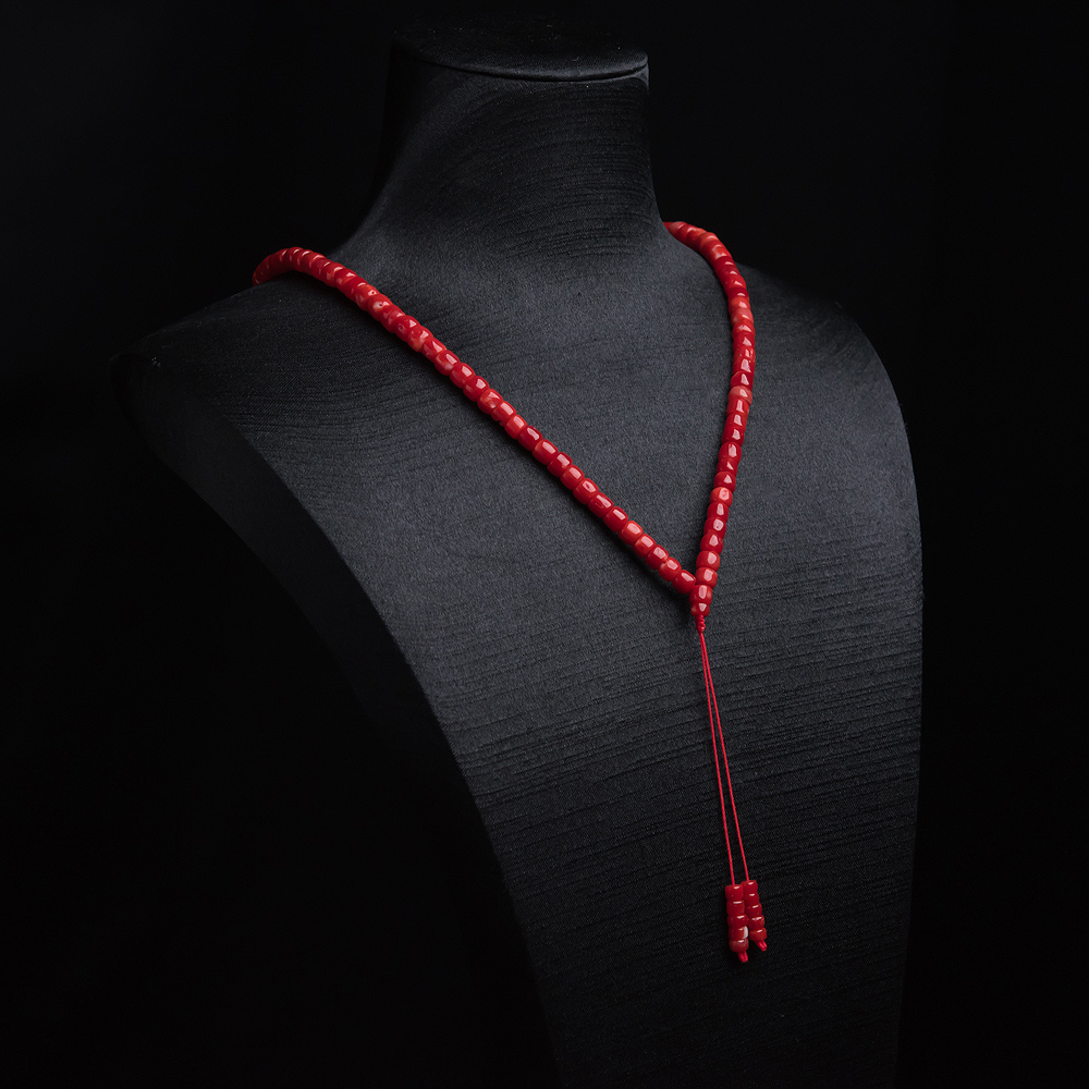 红珊瑚桶珠108佛珠-红掌柜