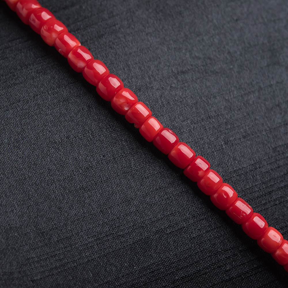 天然阿卡红珊瑚桶珠佛珠-红掌柜