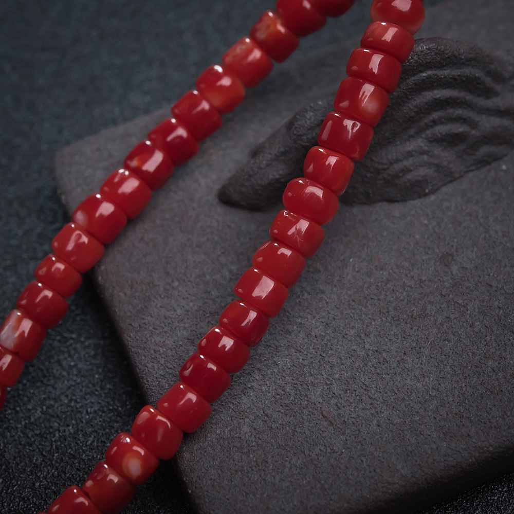 天然红珊瑚桶珠手链-红掌柜