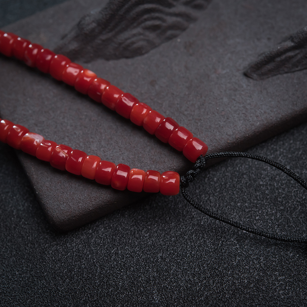 日本红珊瑚桶珠手链-红掌柜