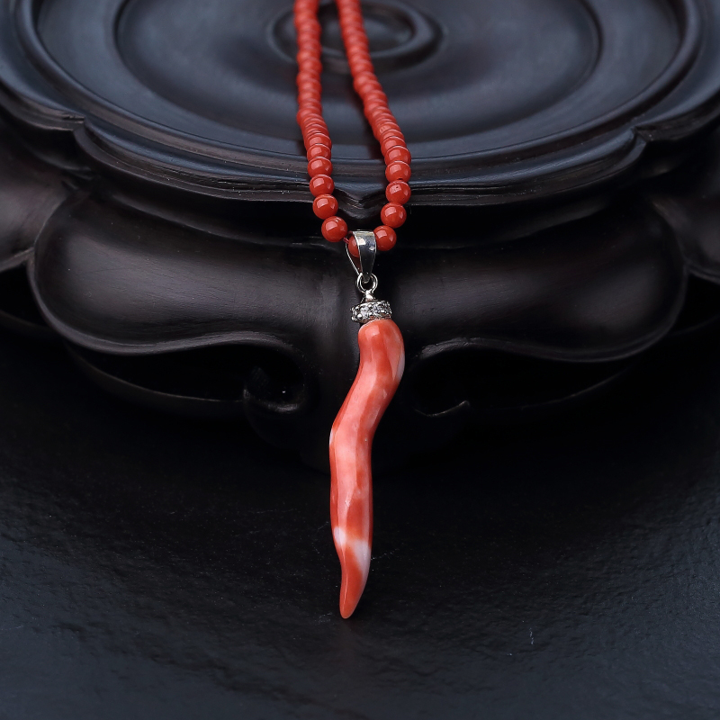 天然朱红珊瑚项链-红掌柜