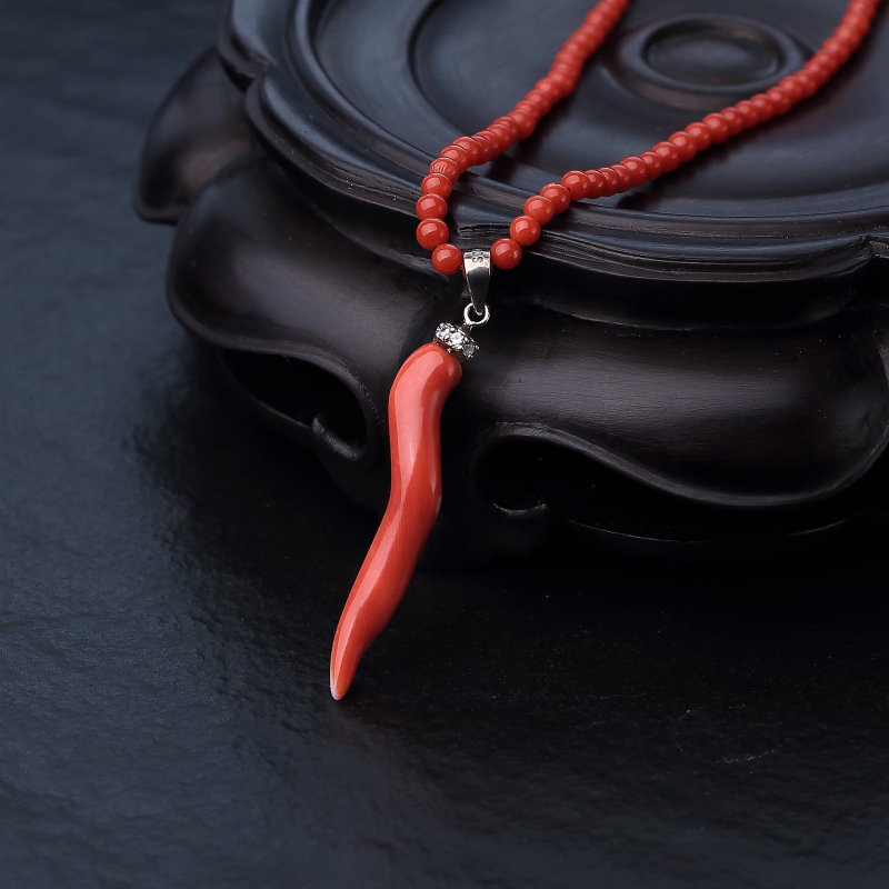 天然珊瑚项链-红掌柜