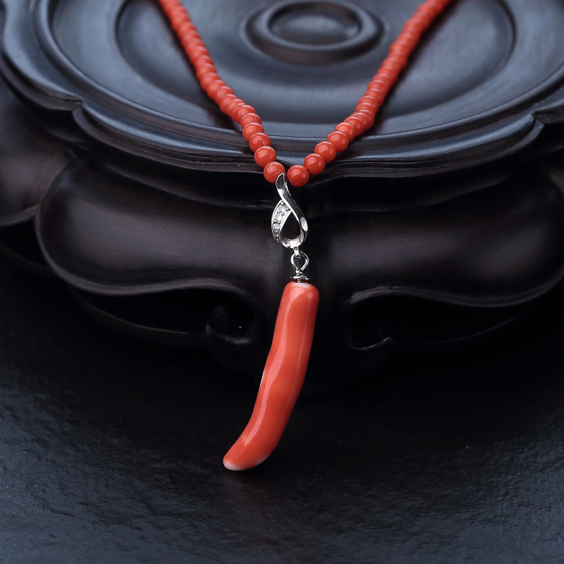 天然朱红珊瑚项链红掌柜