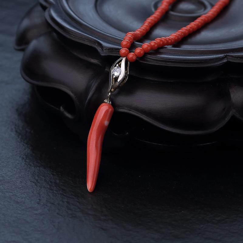 天然沙丁珊瑚项链-红掌柜