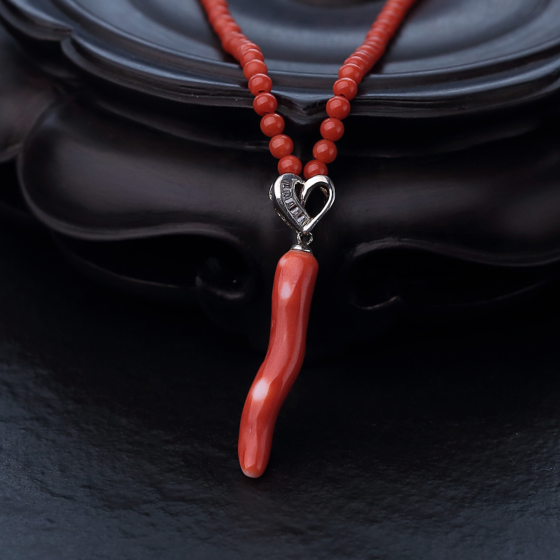 天然朱红珊瑚项链-红掌柜