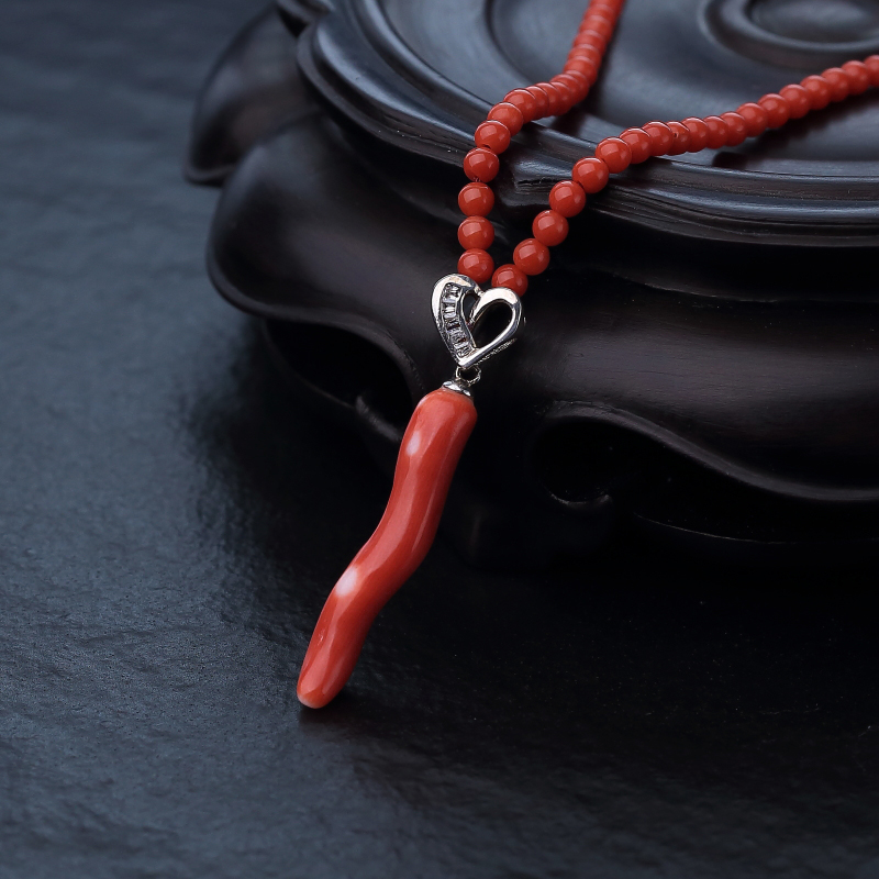 天然沙丁珊瑚项链-红掌柜