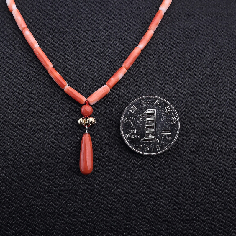 MOMO橘色珊瑚项链-红掌柜