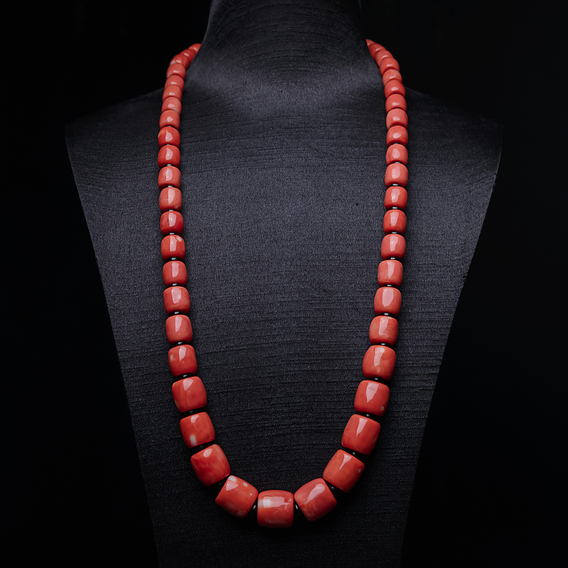 MOMO珊瑚桶珠塔链-红掌柜