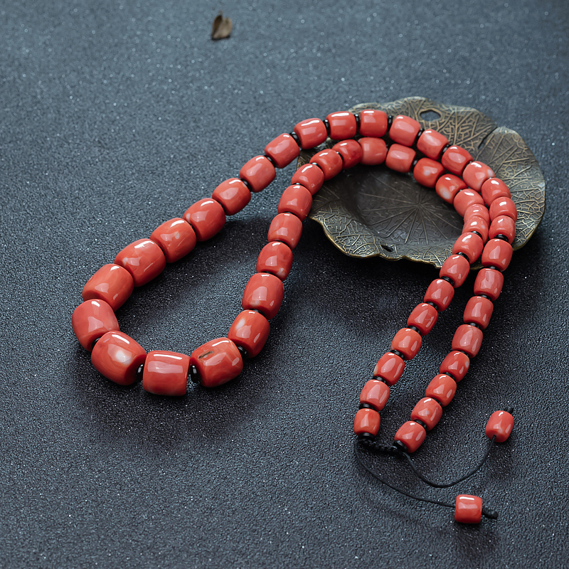 珊瑚桶珠塔链-红掌柜