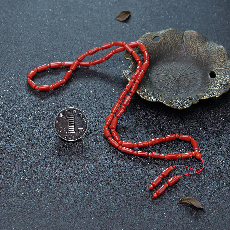 天然沙丁珊瑚项链-红掌柜