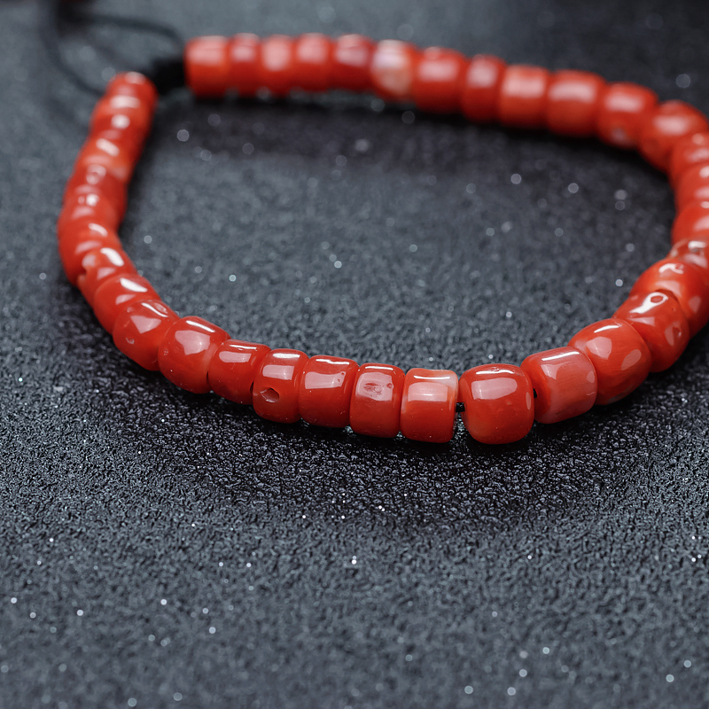 日本阿卡珊瑚桶珠手链-红掌柜