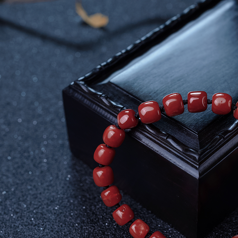 天然阿卡朱红珊瑚手串-红掌柜