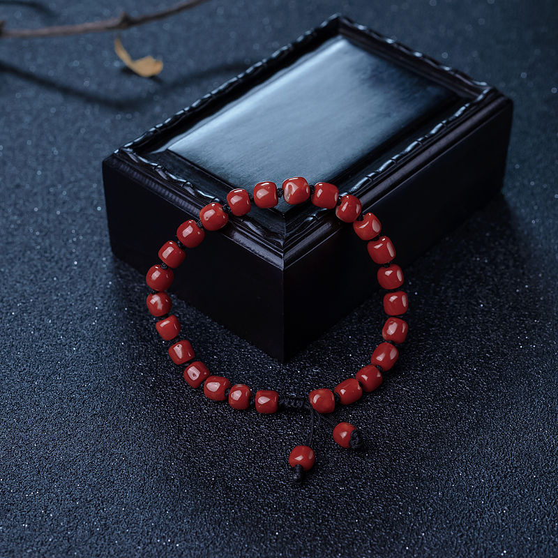 日本阿卡朱红珊瑚桶珠手串-红掌柜