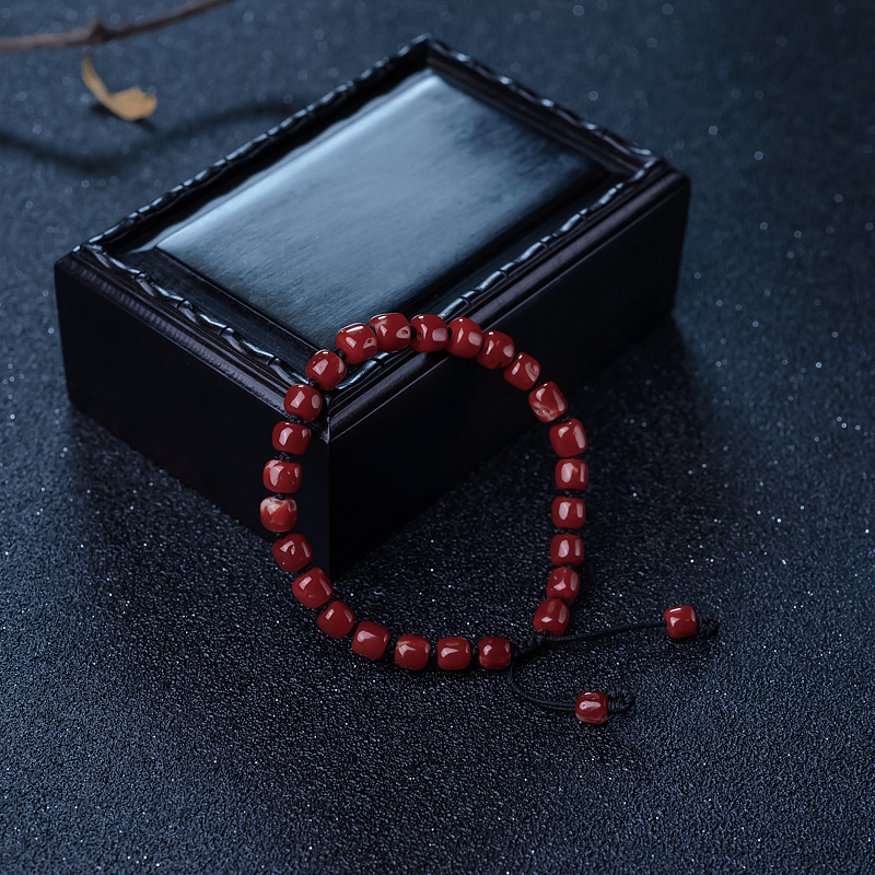 阿卡正红珊瑚桶珠手串-红掌柜