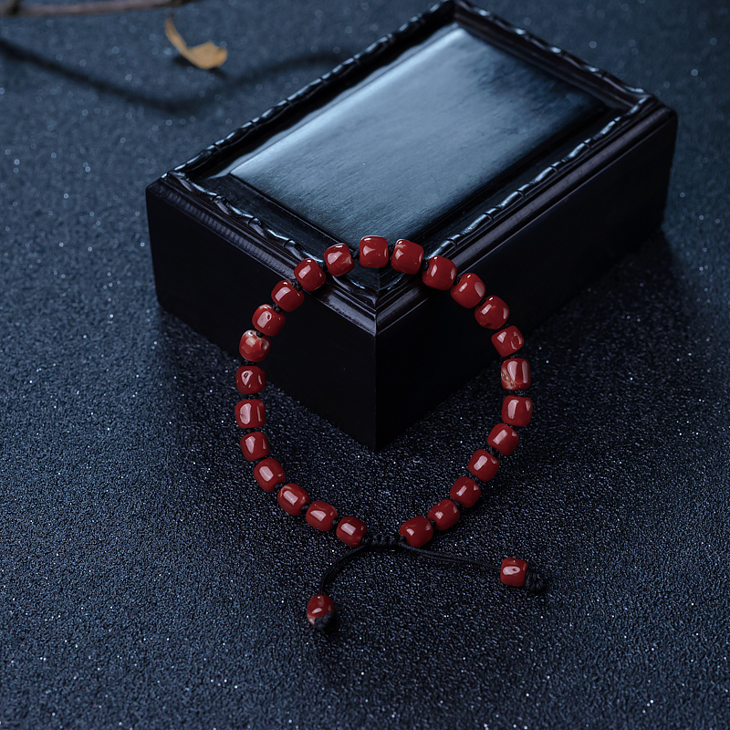 天然正红珊瑚桶珠手串-红掌柜