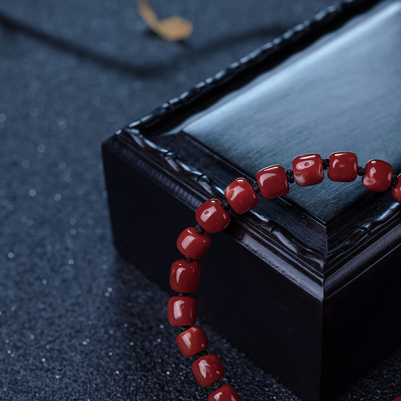 天然阿卡正红珊瑚手串-红掌柜