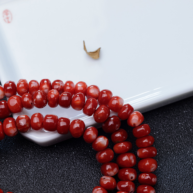 红珊瑚鼓珠项链-红掌柜