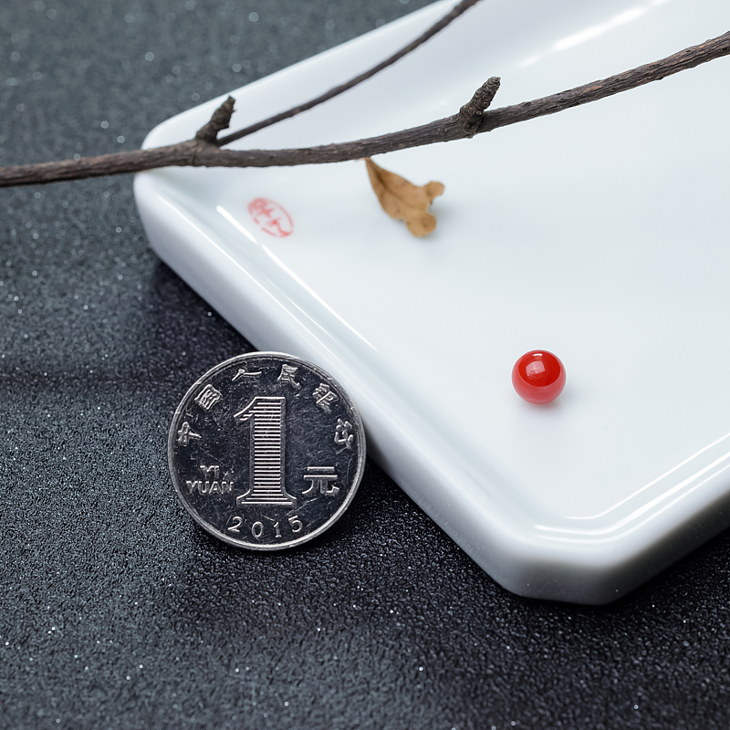 天然阿卡正红珊瑚圆珠-红掌柜