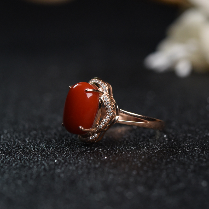 朱红珊瑚戒指-红掌柜