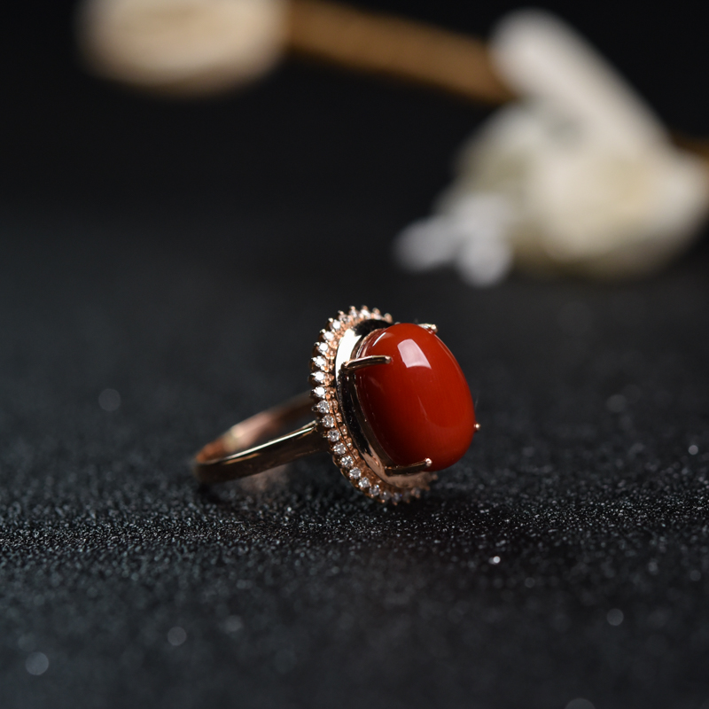 朱红珊瑚戒指-红掌柜