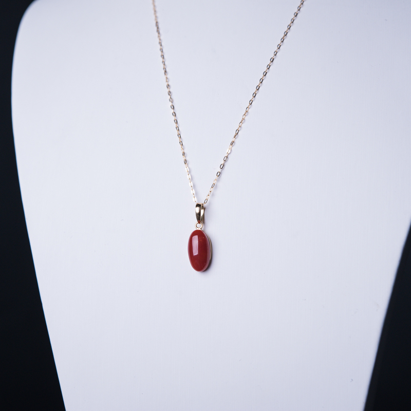 金镶阿卡珊瑚项链-红掌柜