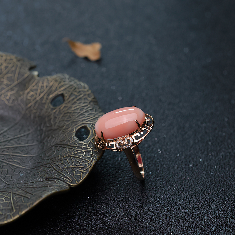 台湾深水珊瑚戒指-红掌柜