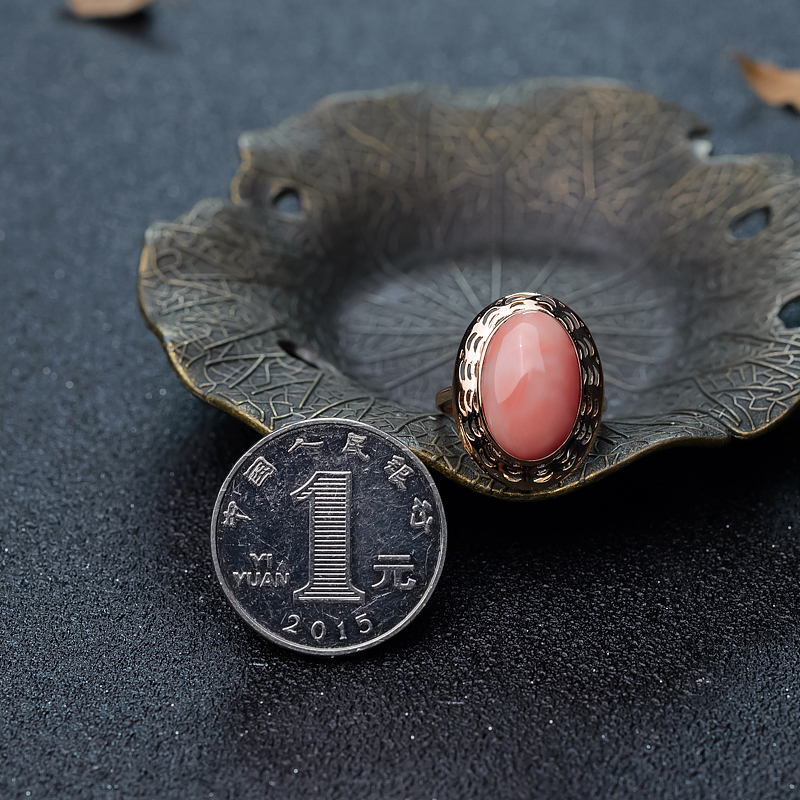 台湾深水珊瑚戒指-红掌柜