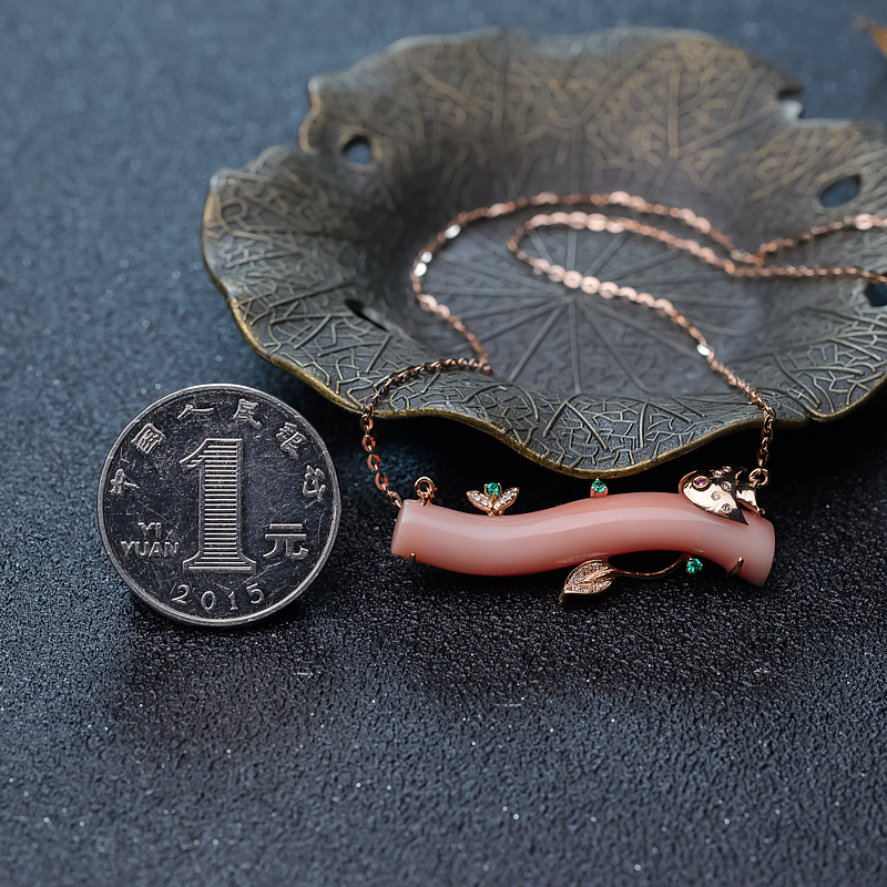 台湾深水珊瑚锁骨链-红掌柜