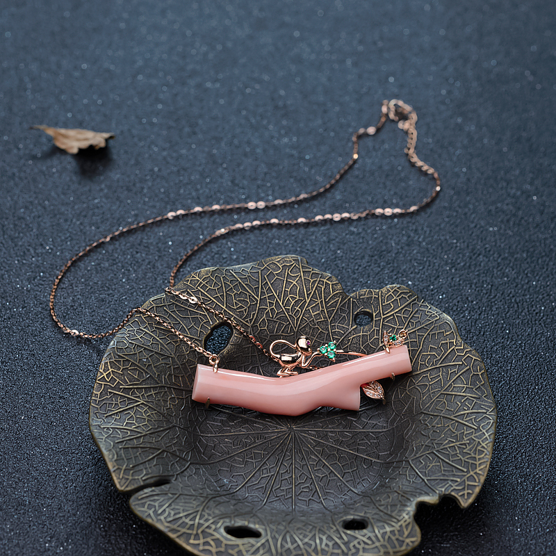 珊瑚锁骨链-红掌柜