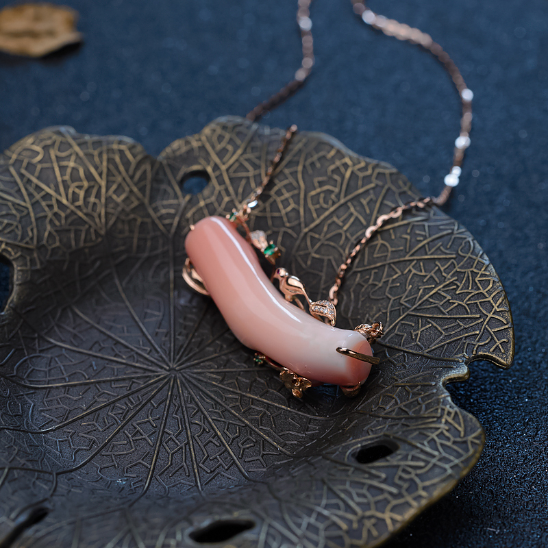 台湾珊瑚锁骨链-红掌柜