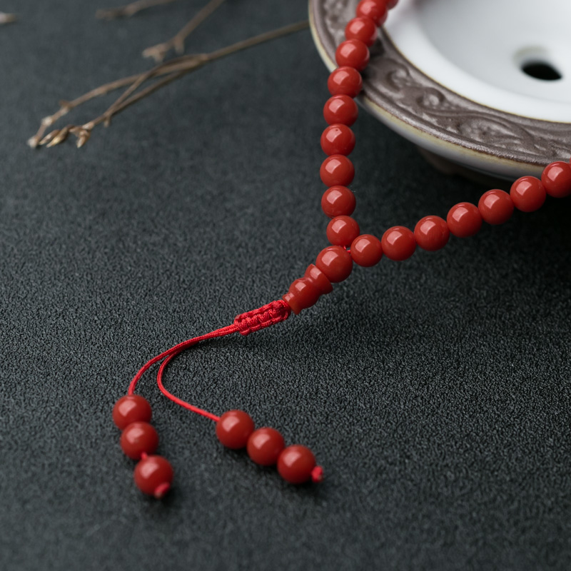 意大利天然珊瑚108佛珠-红掌柜