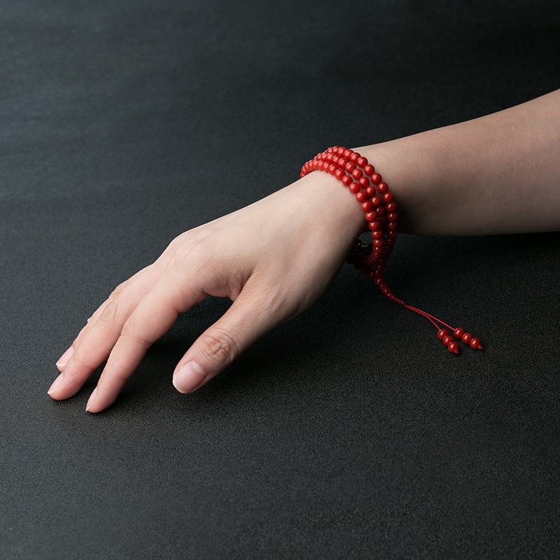 沙丁珊瑚108佛珠-红掌柜