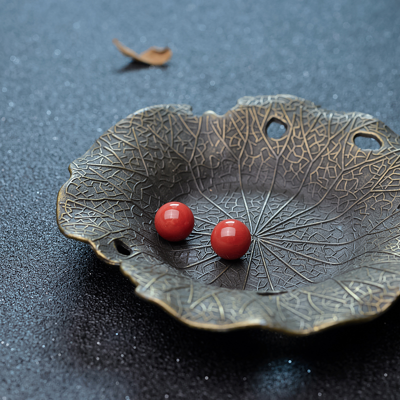 天然沙丁珊瑚圆珠对珠-红掌柜