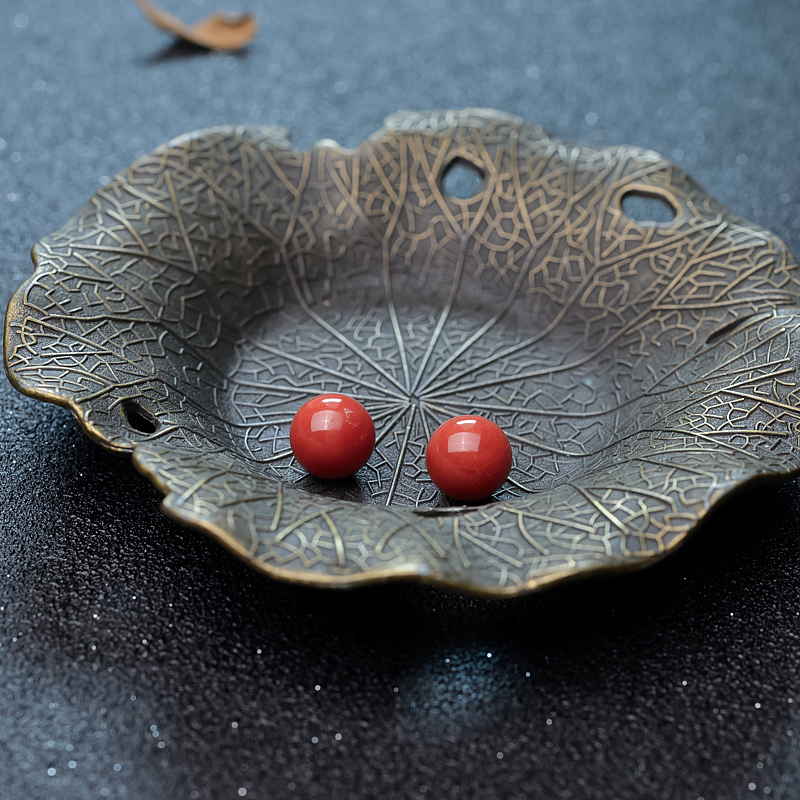 意大利天然沙丁珊瑚对珠-红掌柜