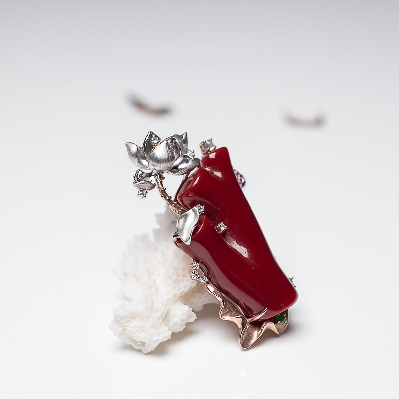 红珊瑚吊坠/胸针两用款-红掌柜
