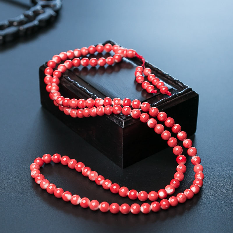 台湾MOMO珊瑚108佛珠-红掌柜