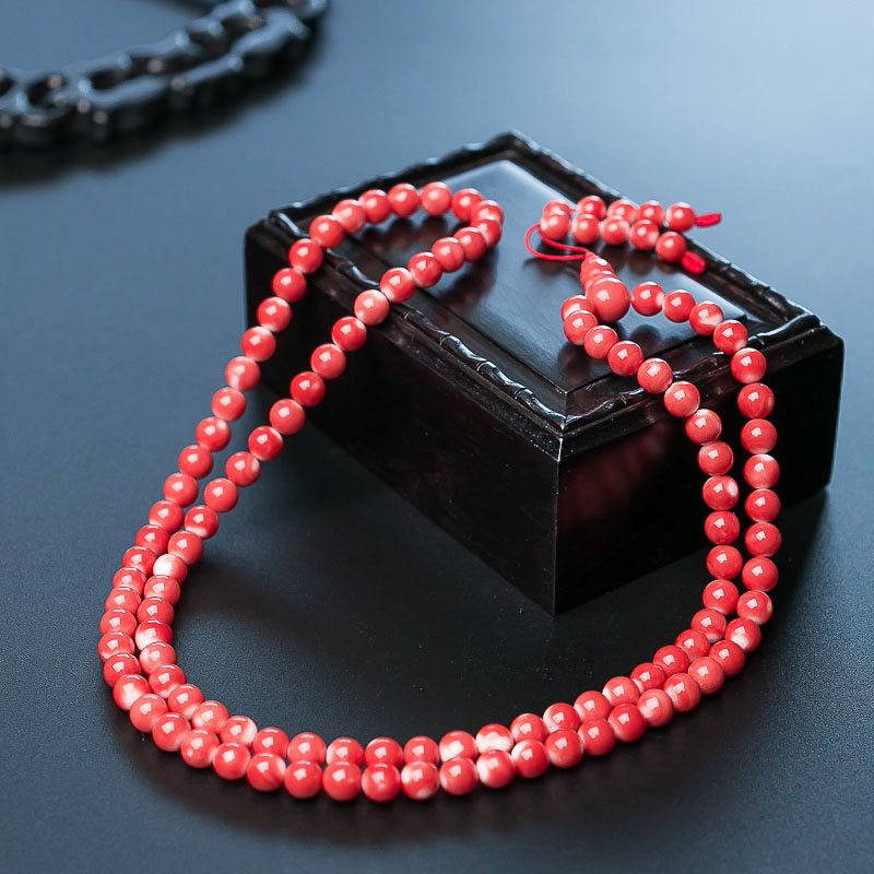 台湾天然珊瑚108佛珠-红掌柜