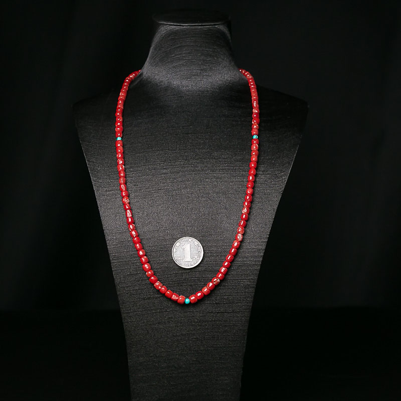 阿卡珊瑚桶珠佛珠-红掌柜