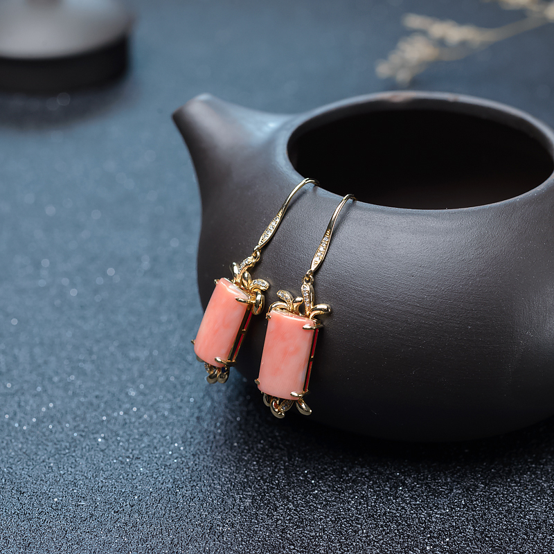 深水珊瑚耳坠-红掌柜