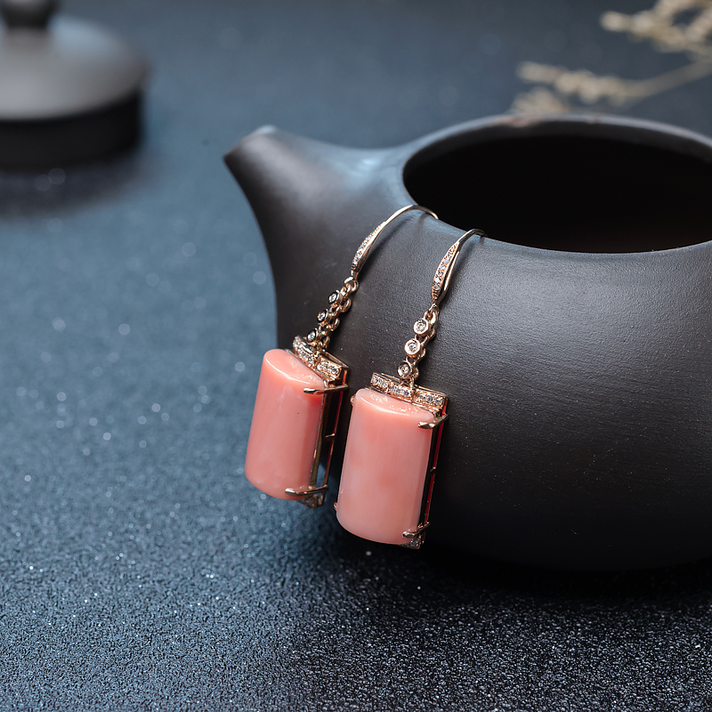 深水珊瑚耳坠-红掌柜