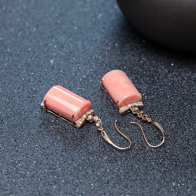 天然深水珊瑚耳坠-红掌柜