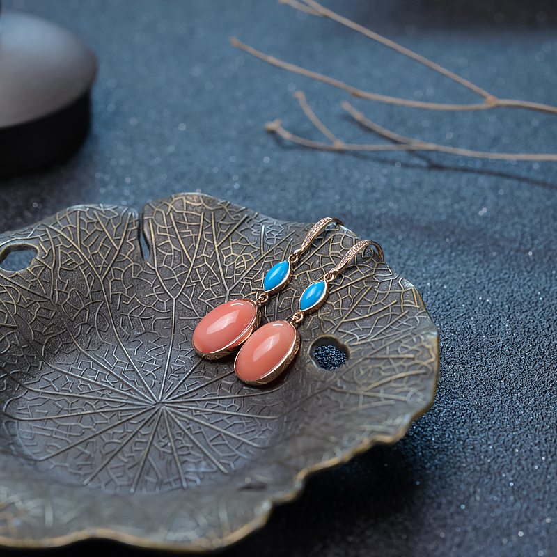 深水珊瑚耳坠-红掌柜