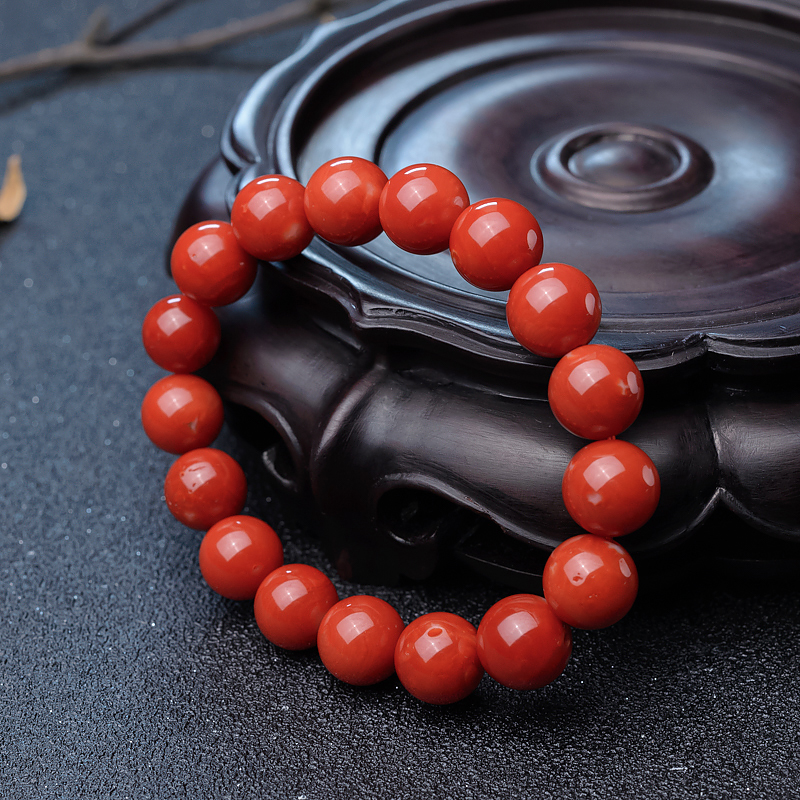 10.5mm阿卡珊瑚单圈手串-红掌柜